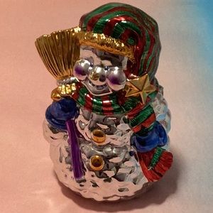 Vintage snowman cookies jar